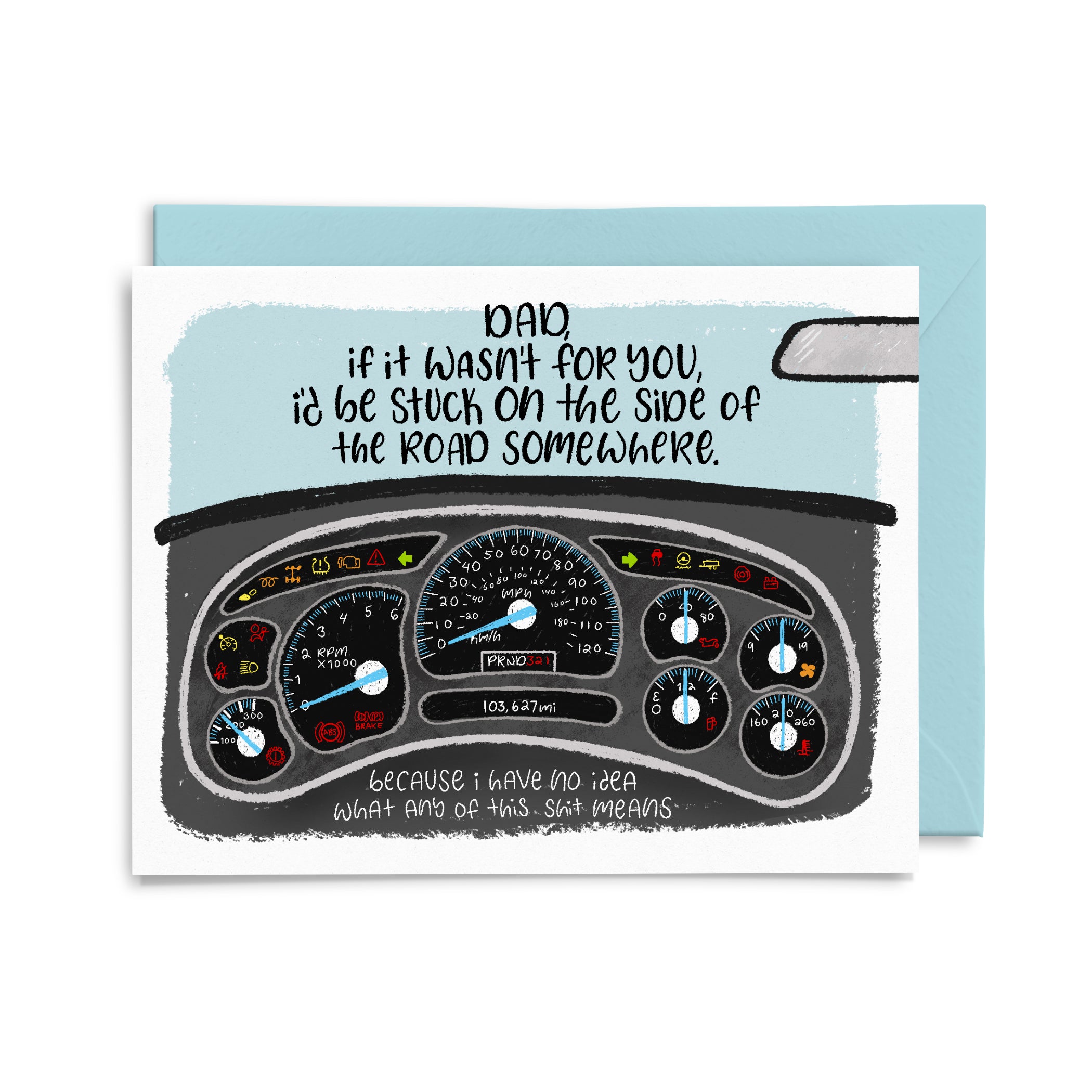 Car Dashboard Dad Greeting Card