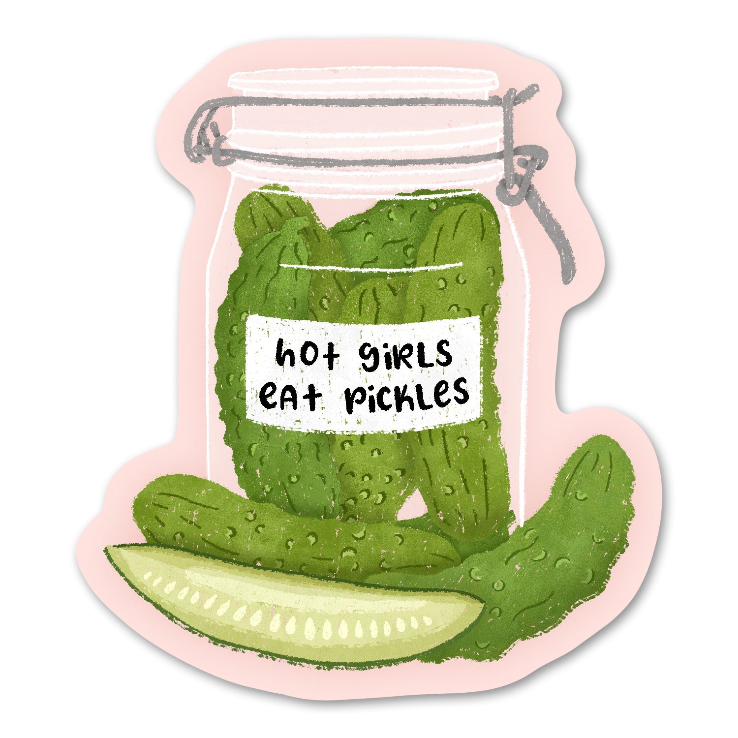 Hot Girls Eat Pickles Sticker