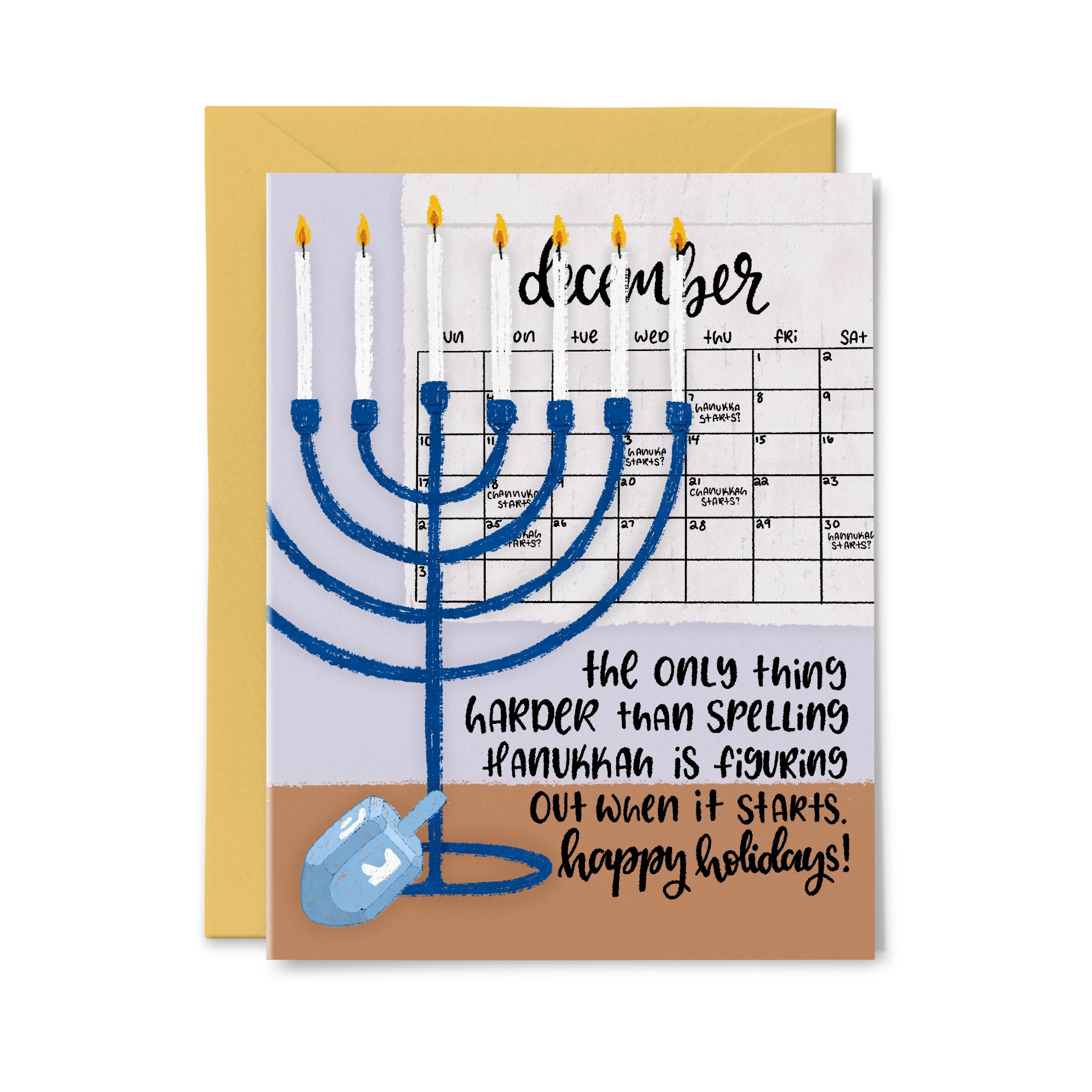 When Hanukkah Starts Greeting Card