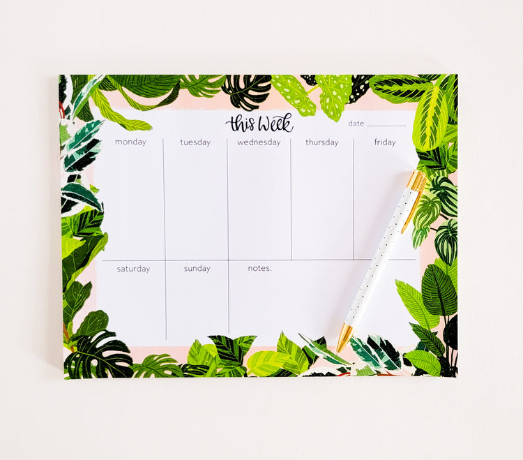 Houseplant Weekly Planner Notepad