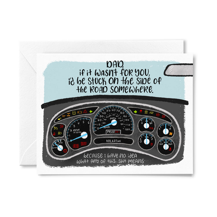 Car Dashboard Dad Greeting Card