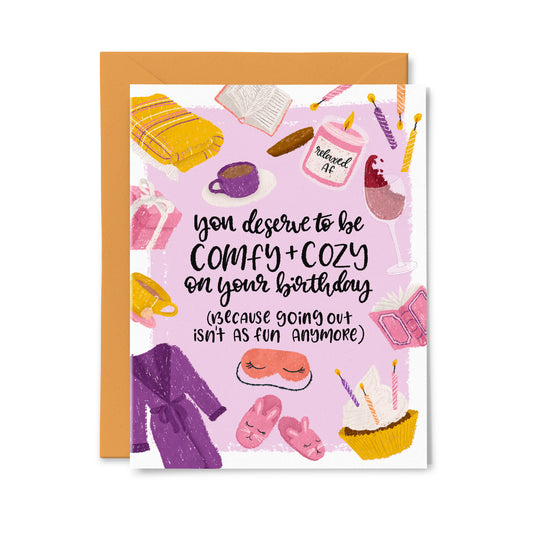 Comfy Cozy Birthday Greeting Card