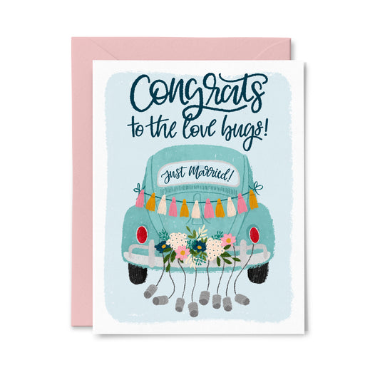 Congrats Love Bugs Greeting Card