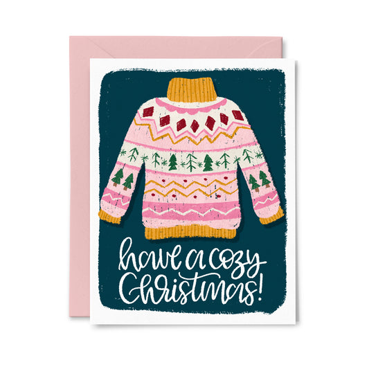Cozy Christmas Ugly Sweater Greeting Card