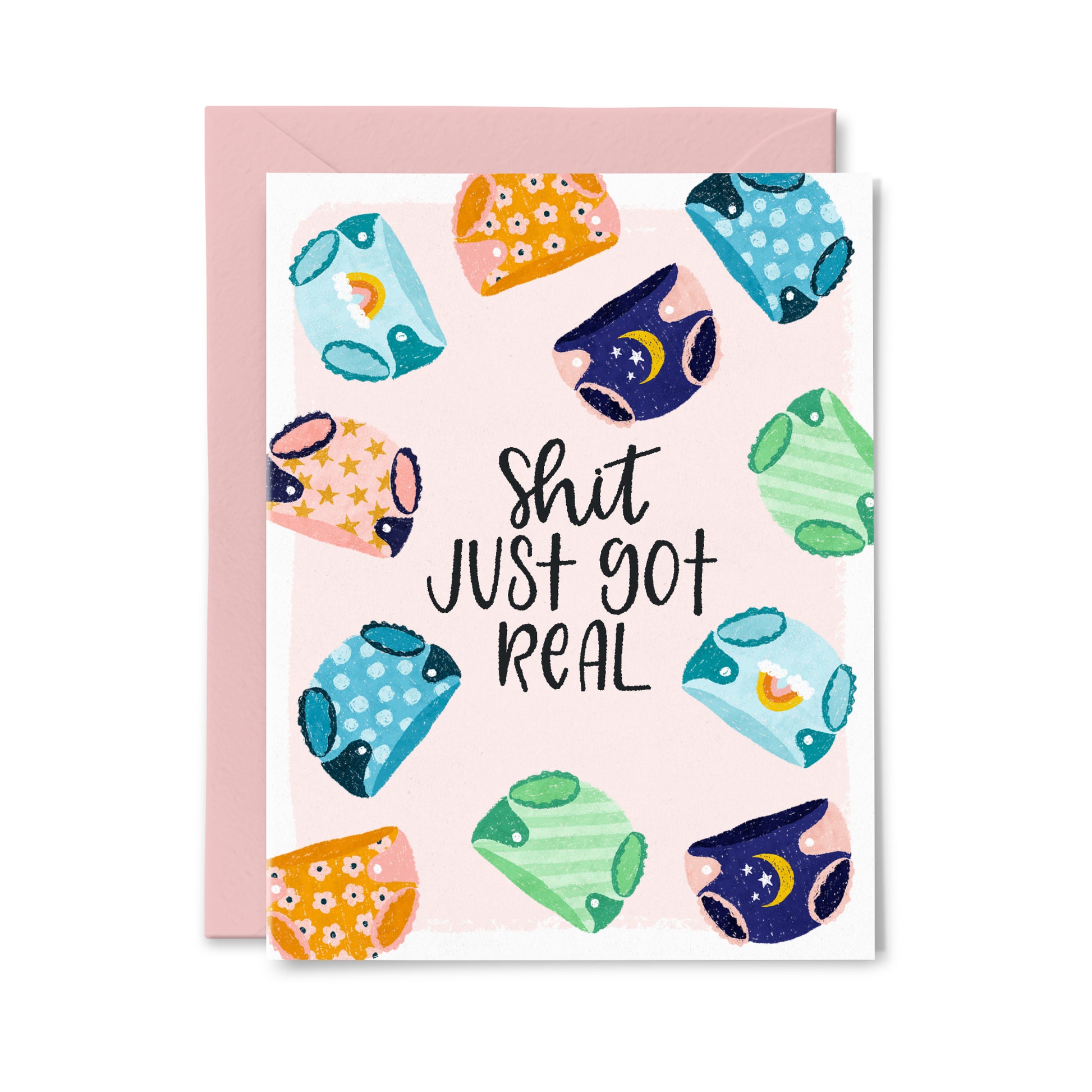 Shit Just Got Real Greeting Card