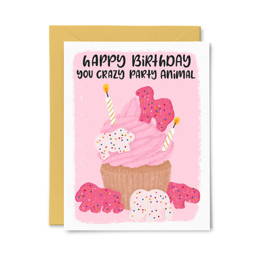 Crazy Party Animal Birthday Greeting Card