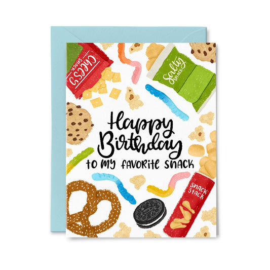 My Favorite Snack Birthday Greeting Card
