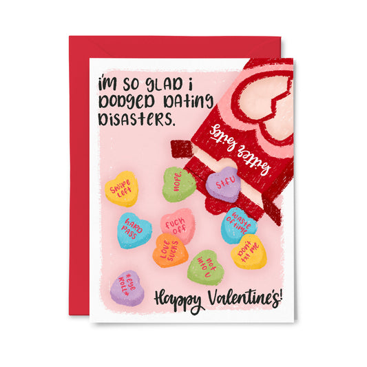 Dodged Dating Disasters Valentine's Day Greeting Card
