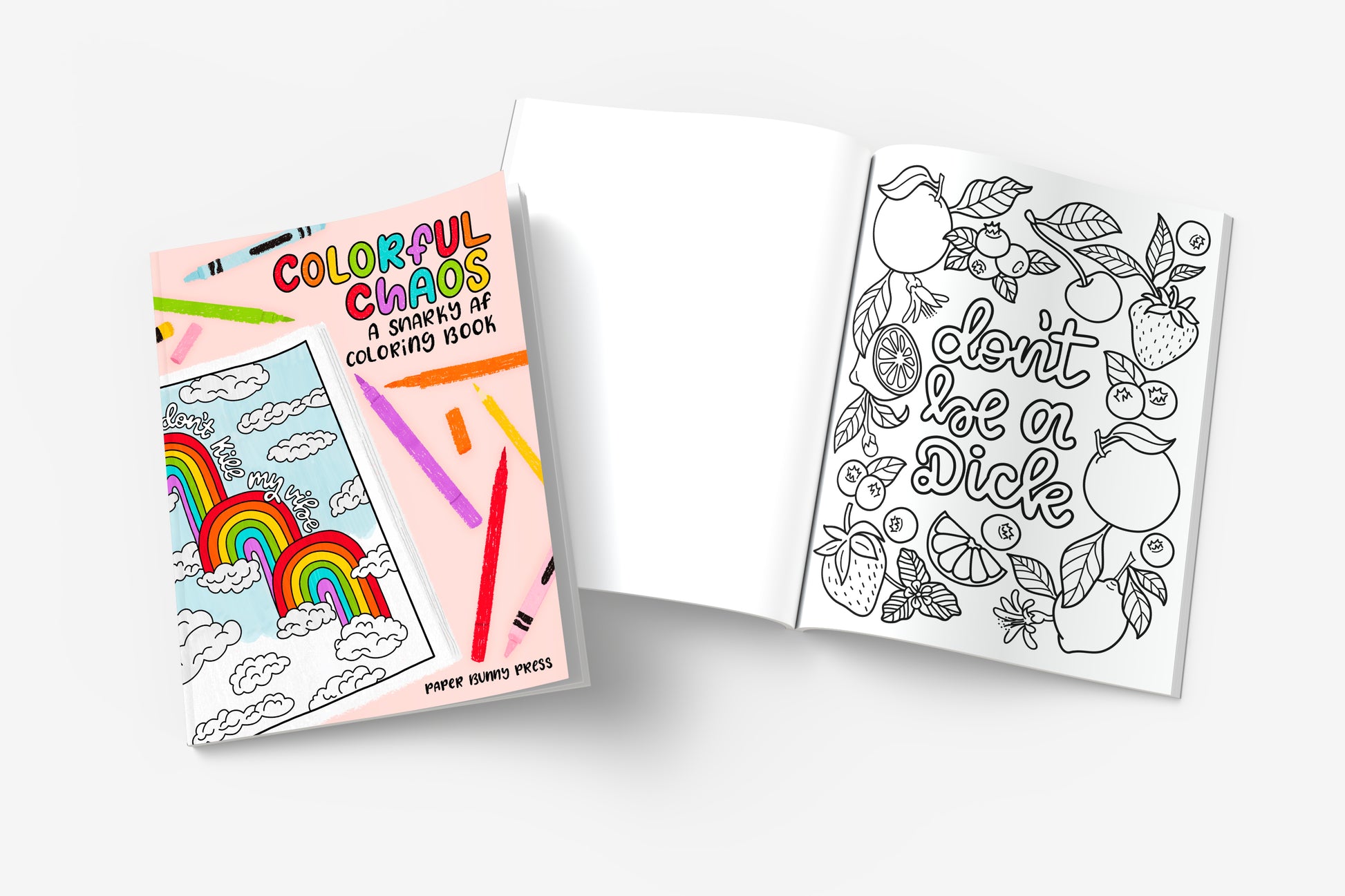 Colorful Chaos, a snarky coloring book