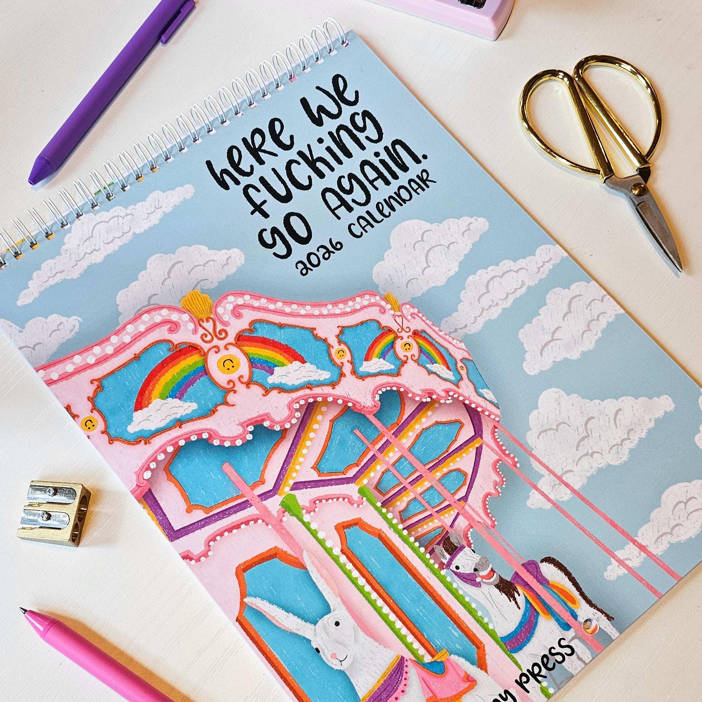 2026 Here We Fucking Go Again Calendar