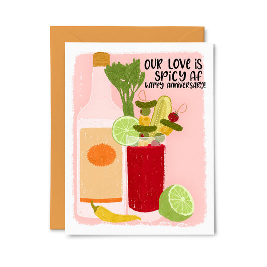 Spicy AF Anniversary Greeting Card