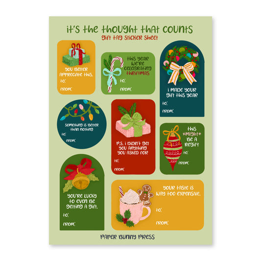 It's The Thought That Counts - Gift Tag Sticker Sheets