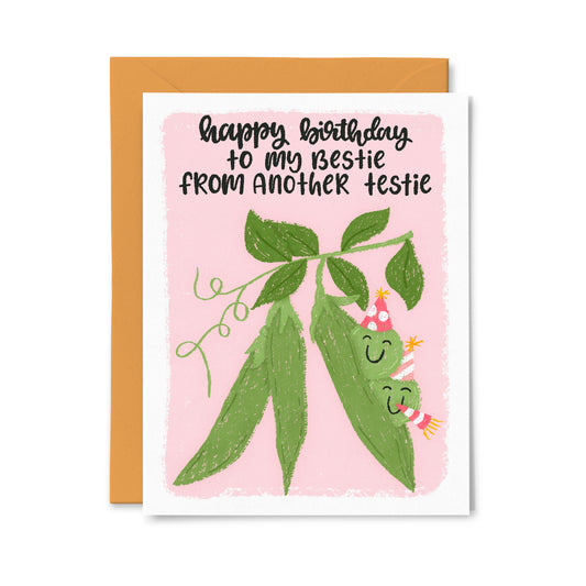 Bestie from Another Testie Birthday Greeting Card