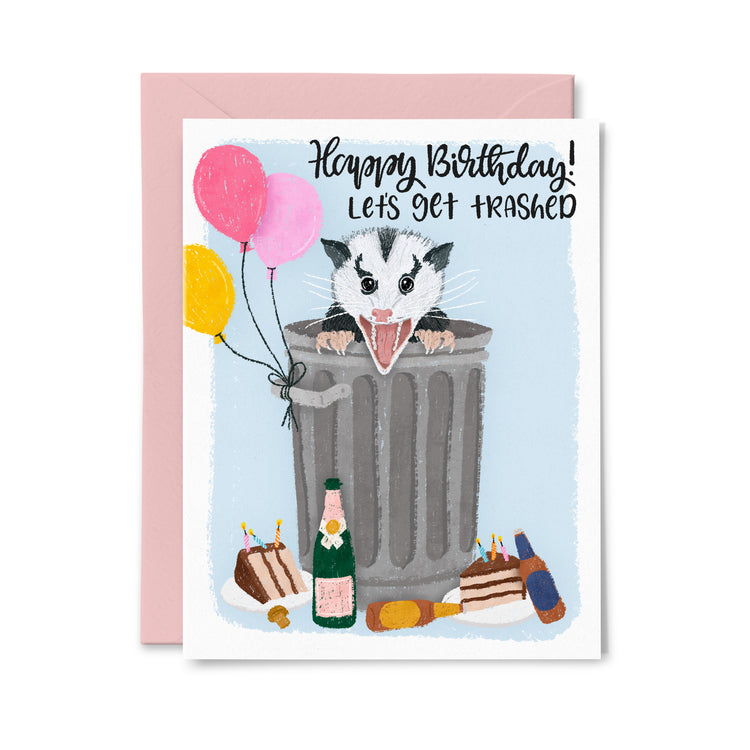 Get Trashed Opossum Greeting Card