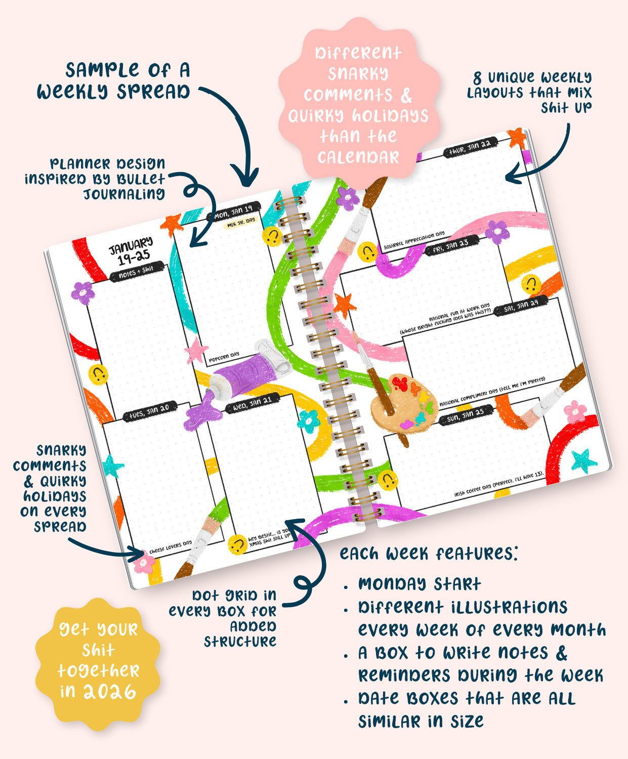 PRE-ORDER: 2026 Here We Fucking Go Again Planner