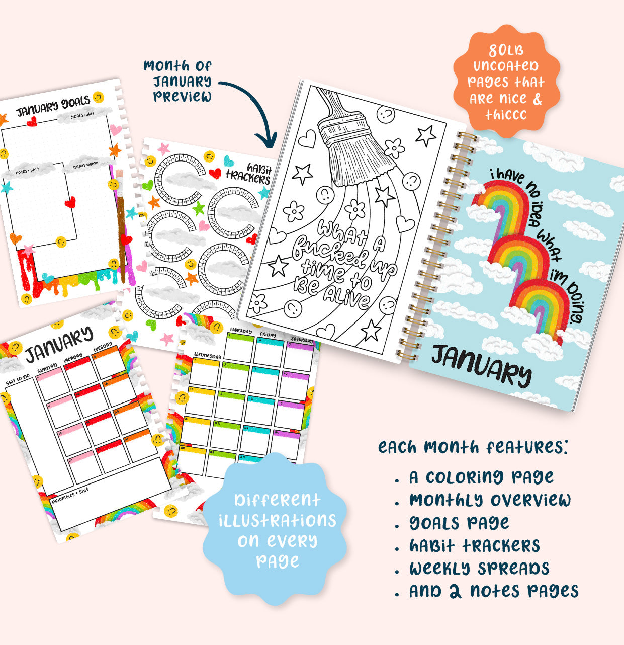 PRE-ORDER: 2026 Here We Fucking Go Again Planner