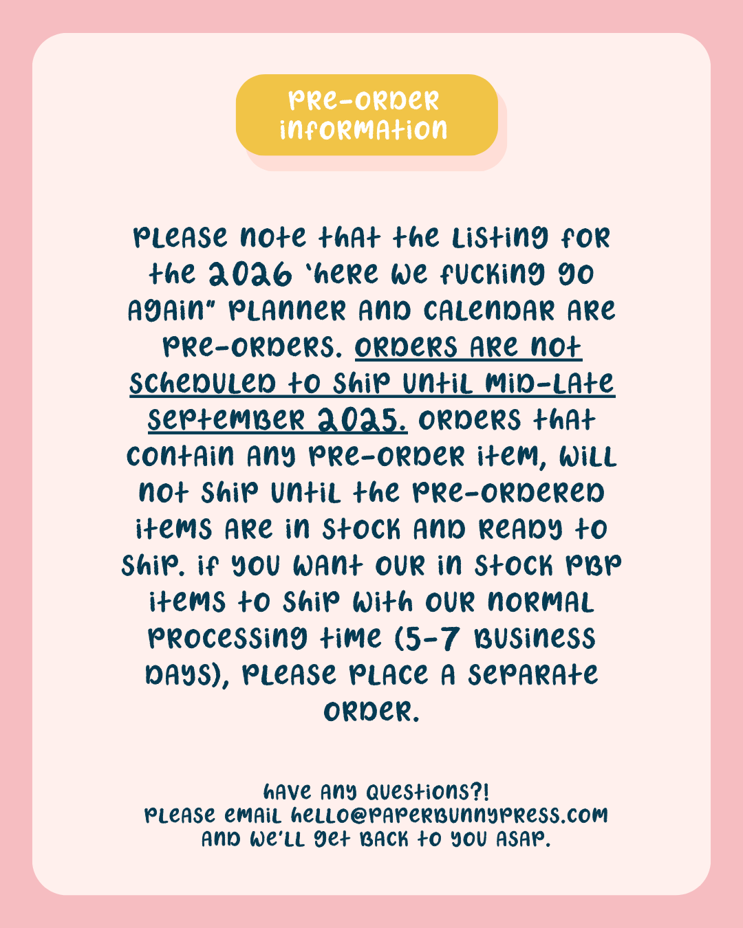 PRE-ORDER: 2026 Here We Fucking Go Again Planner