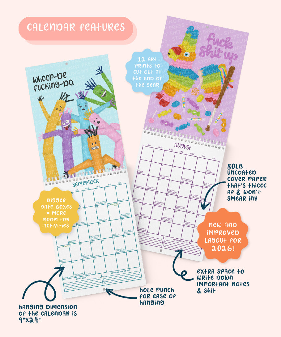 2026 Here We Fucking Go Again Calendar