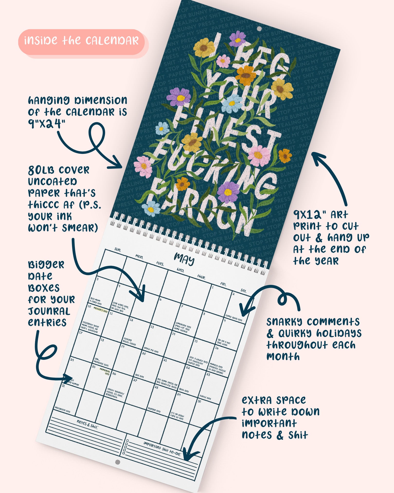 2026 Here We Fucking Go Again Calendar