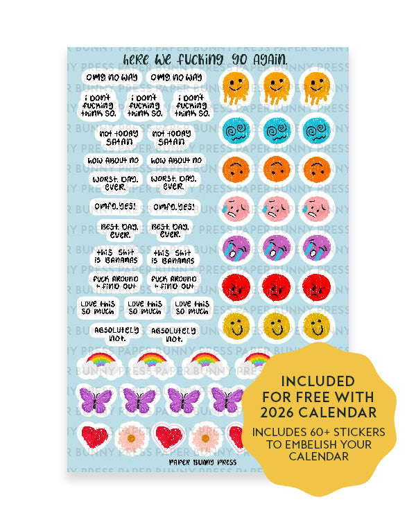 2026 Here We Fucking Go Again Calendar