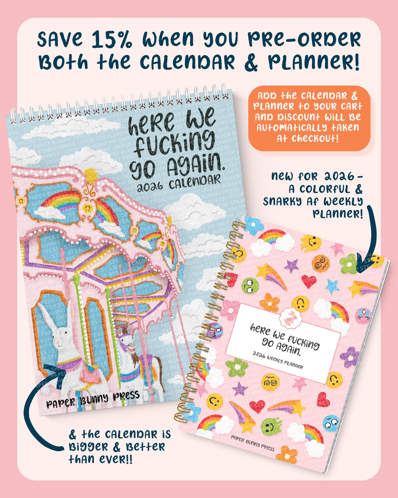 PRE-ORDER: 2026 Here We Fucking Go Again Planner