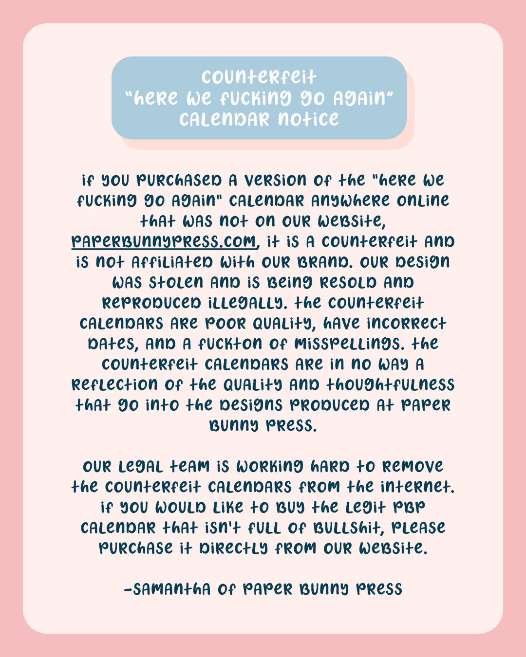 2026 Here We Fucking Go Again Calendar