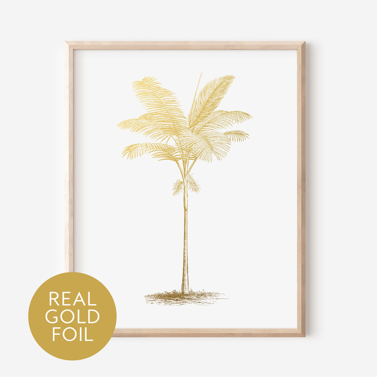 Palm Tree Gold Foil Print