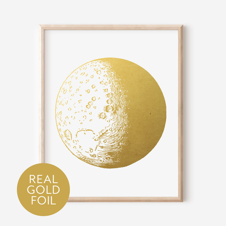 Moon Gold Foil Print