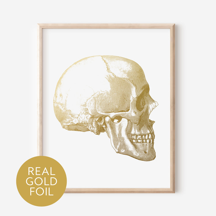 Side Skull Gold Foil Print