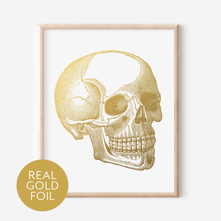 Skull Gold Foil Print