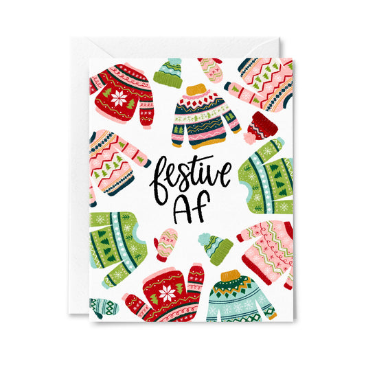Festive AF Holiday Greeting Card