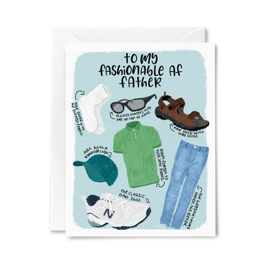 Fashionable AF Dad Greeting Card