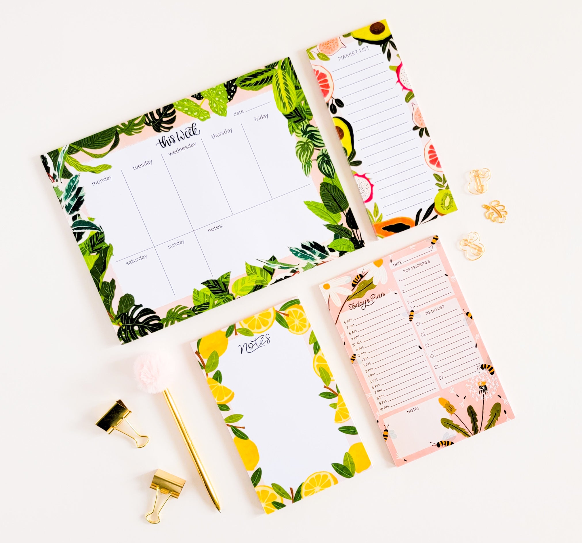 Floral Daily Planner Notepad