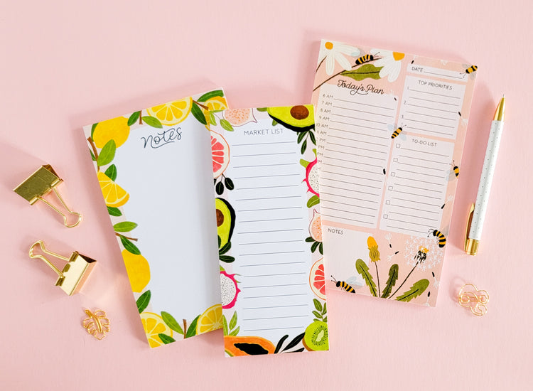 Floral Daily Planner Notepad
