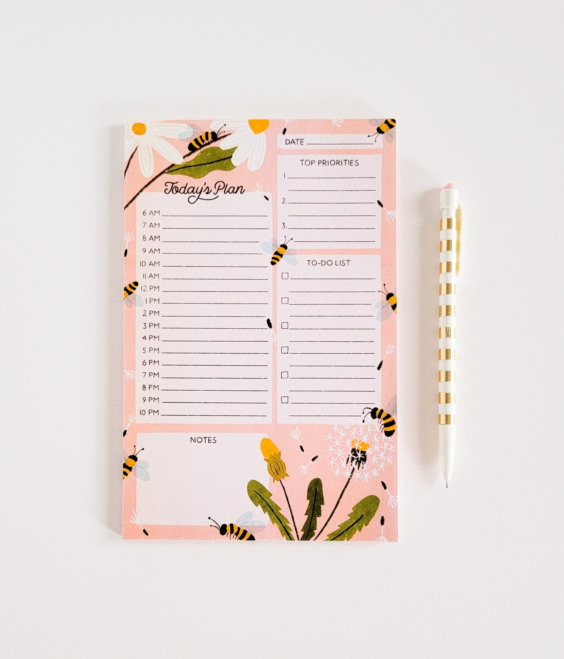 Floral Daily Planner Notepad