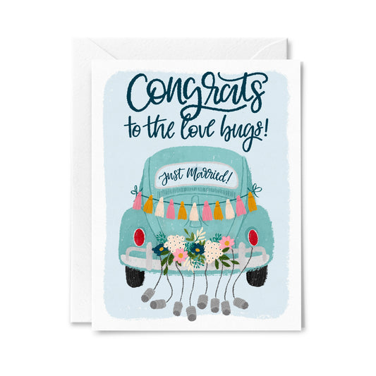 Congrats Love Bugs Greeting Card