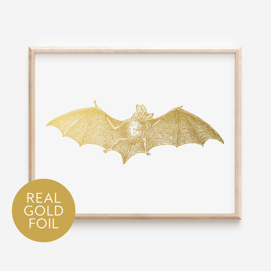 Bat Gold Foil Print