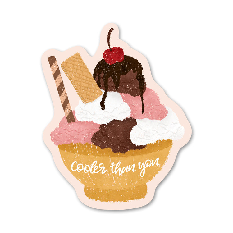 Cooler Than You Ice Cream Sticker