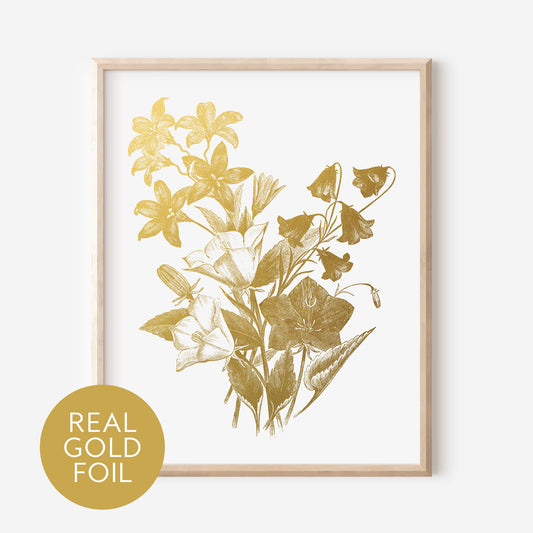 Bellflower Gold Foil Print