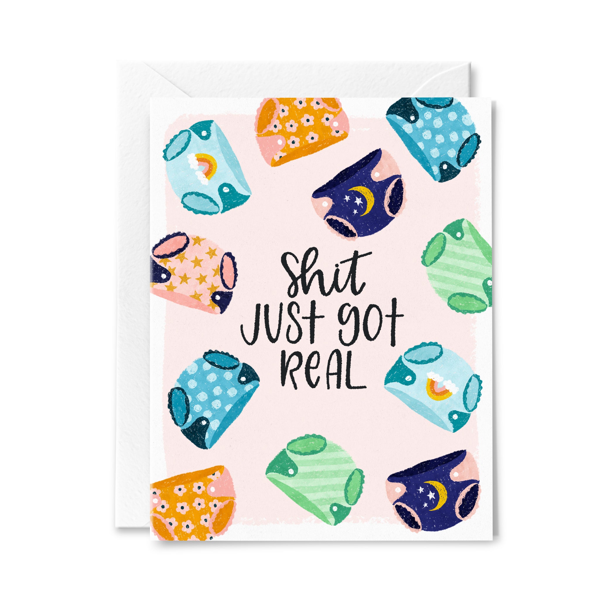 Shit Just Got Real Greeting Card