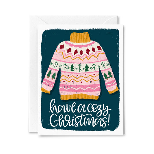 Cozy Christmas Ugly Sweater Greeting Card
