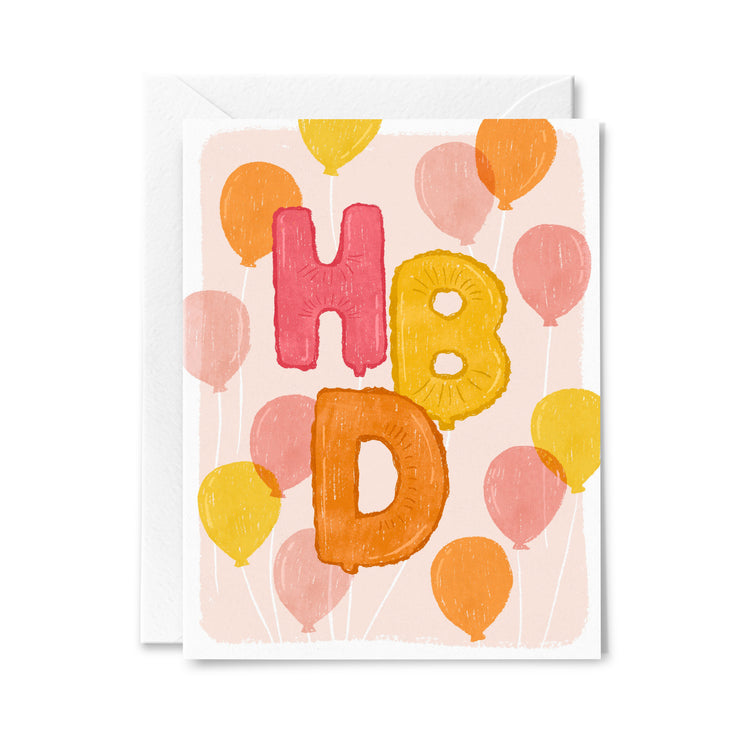 HBD Balloons Greeting Card