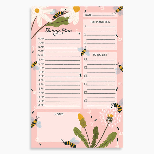 Floral Daily Planner Notepad