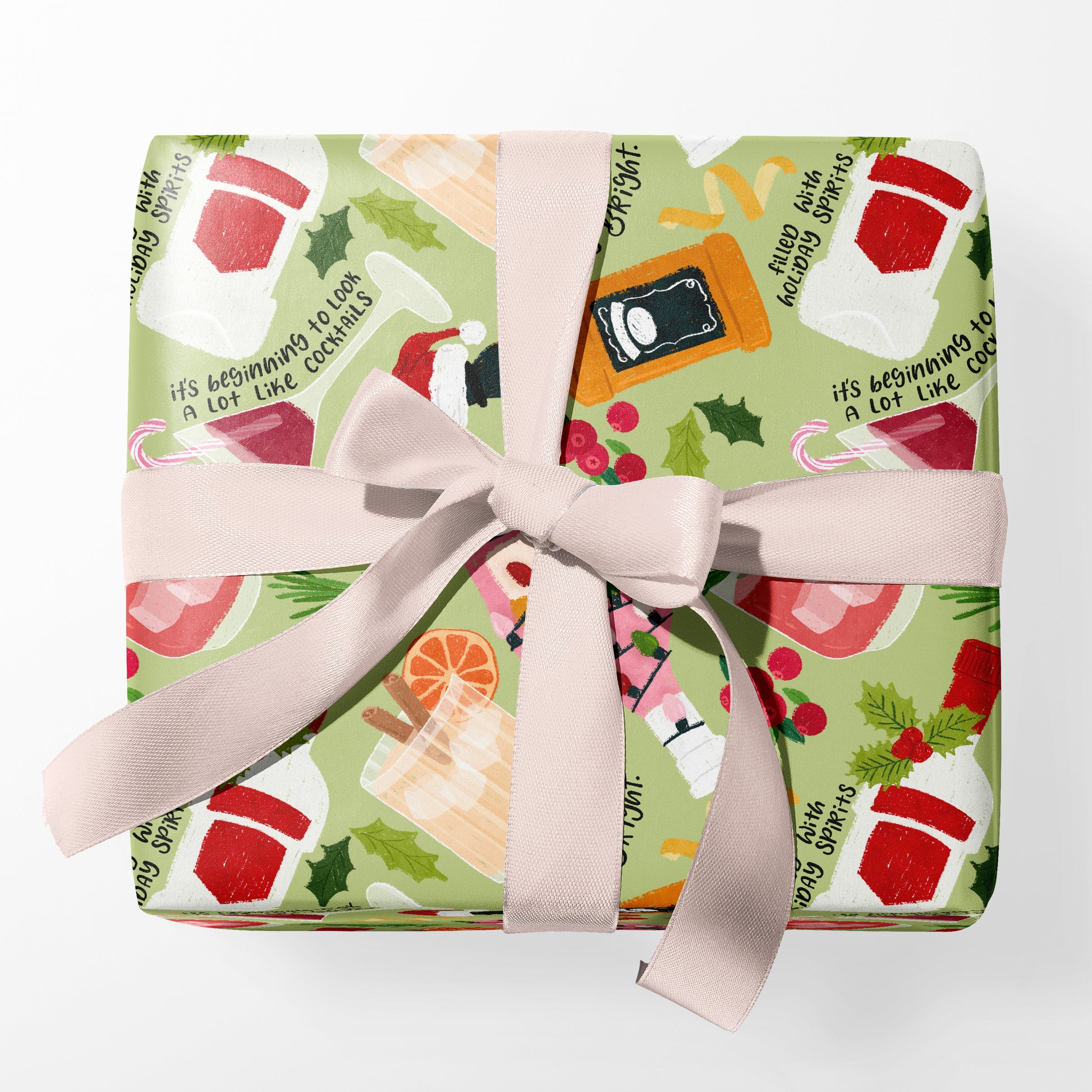 Making Spirts Bright Cocktail Wrapping Paper