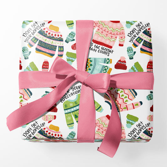 Ugly Sweater Christmas Wrapping Paper - 3 Sheets