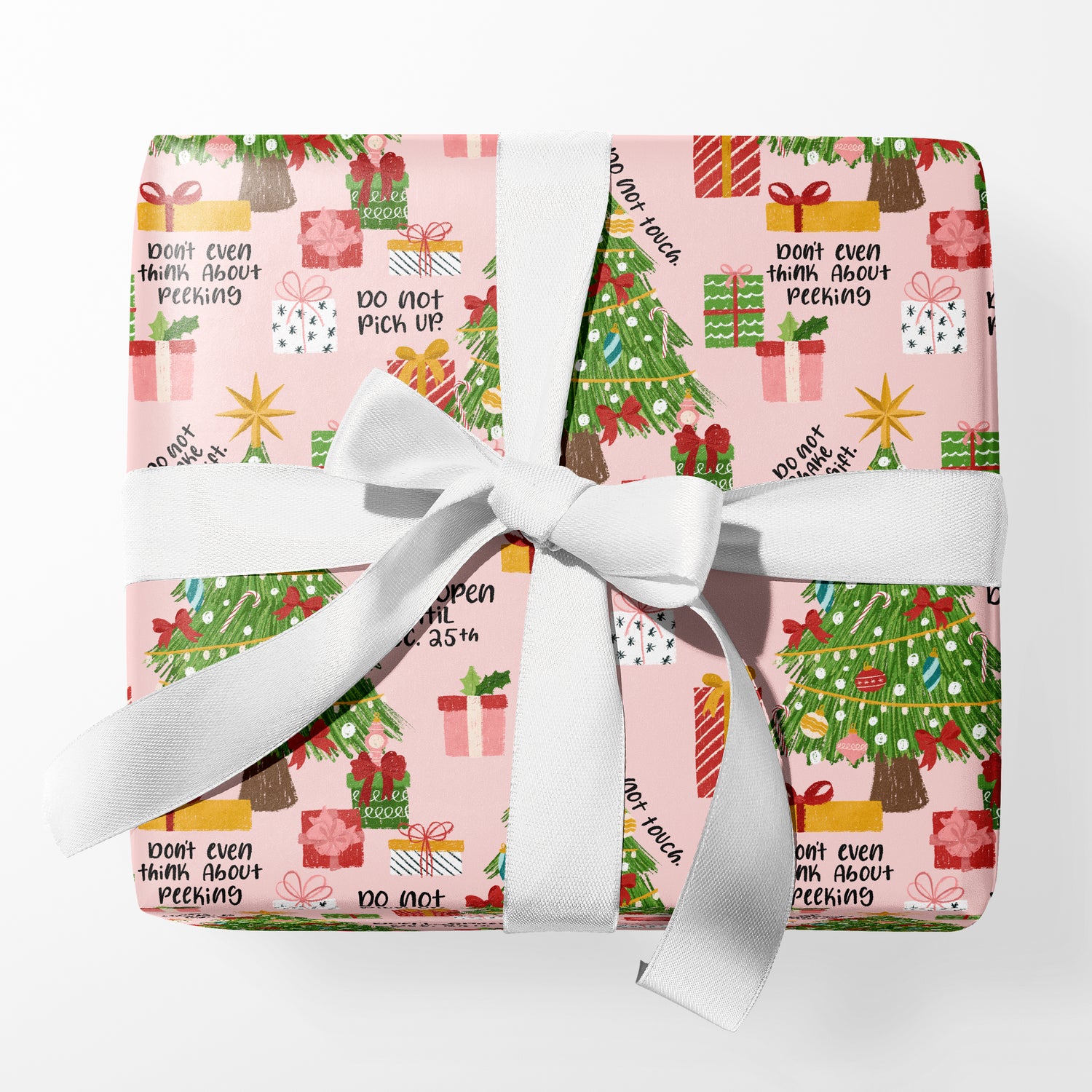No Peeking Christmas Tree Wrapping Paper – paperbunnypress