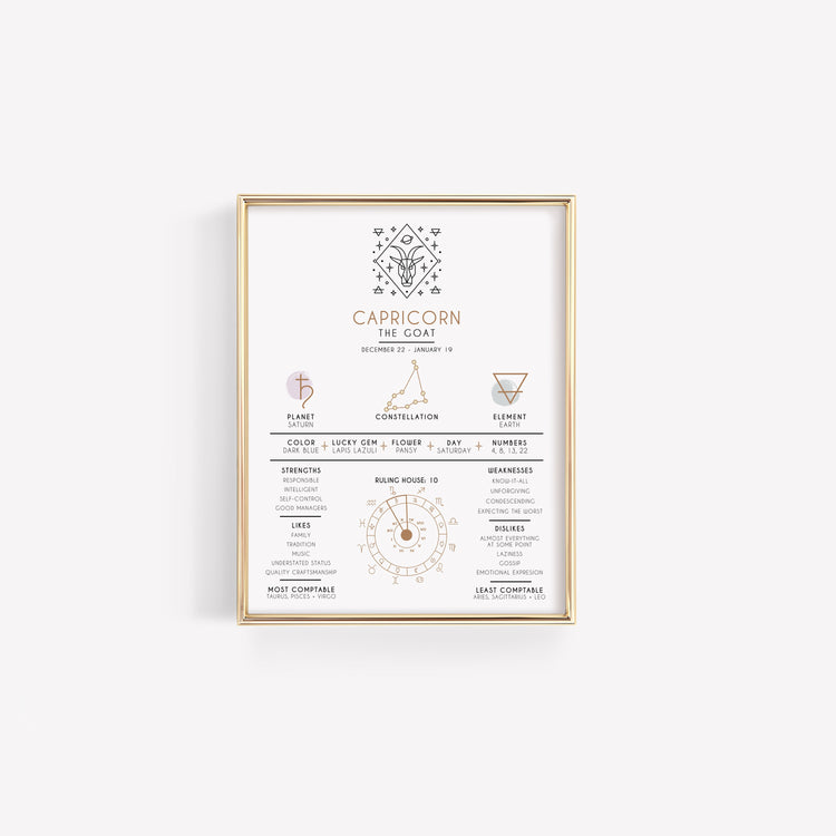 Capricorn Zodiac Art Print