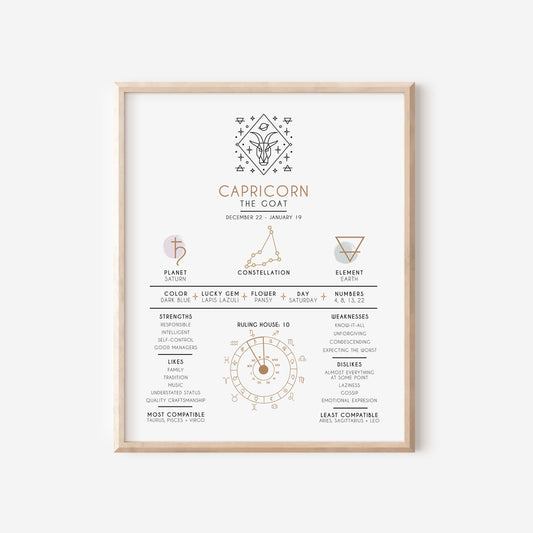 Capricorn Zodiac Art Print